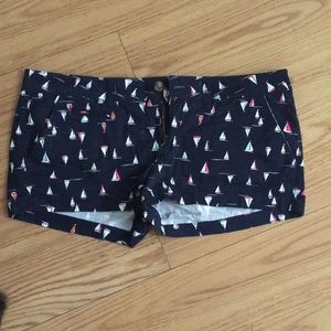 Navy blue shorts with boats